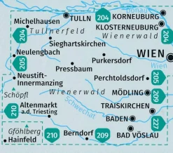 Kompass Oostenrijk|Wandelkaart 208 Wienerwald