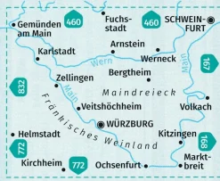 Kompass Duitsland|Wandelkaart 166 Würzburg, Maindreieck