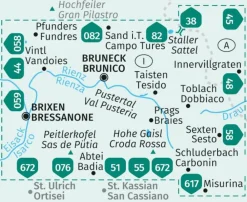 Kompass Oostenrijk|Italië & Malta|Wandelkaart wk671 Pustertal/ Val Pusteria