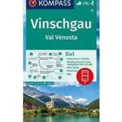Kompass Italië & Malta|Wandelkaart WK52 Vinschgau/Val Venosta