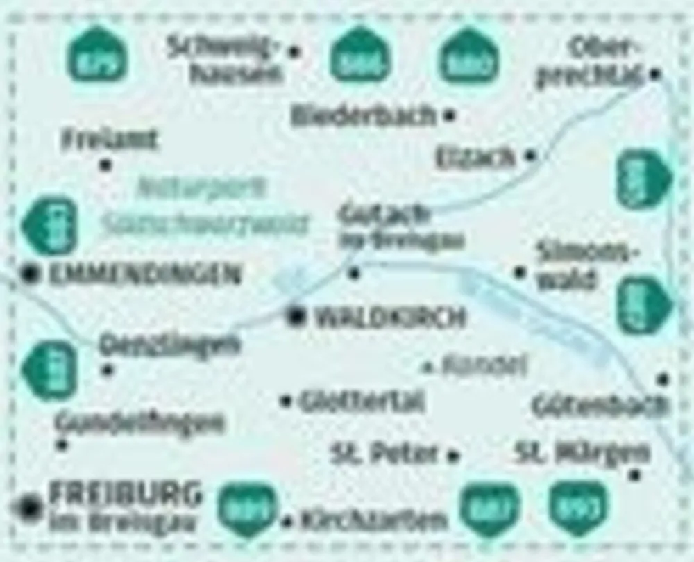 Kompass Duitsland|WK884 Waldkirch, Kandel, St.Peter