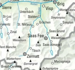 Kummerly en Frey Zwitserland|Wandelkaart 24 Zermatt - Saas-Fee