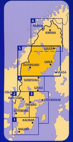 Kummerly en Frey Scandinavië & Ijsland|Wegenkaart Zweden Noord 5 1:400.000