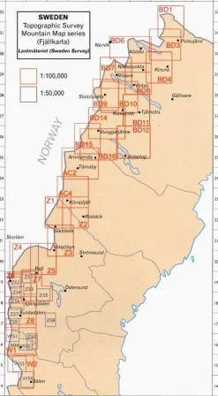 Lantmäteriet Scandinavië & Ijsland|Wandelkaart BD9 Padjelanta Sulitelma