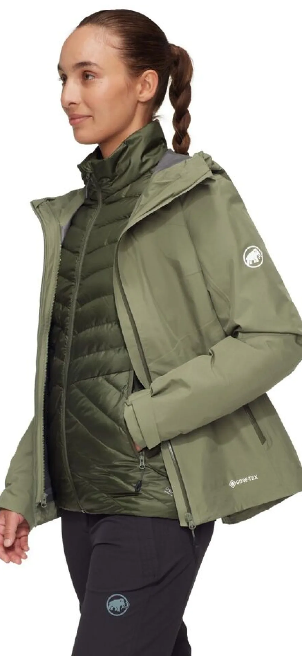 DAMES Mammut Jassen Dames|Convey 3 in 1 HS hooded jacket woman