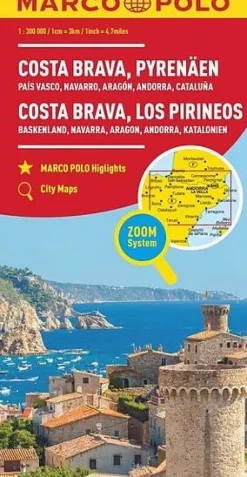 Marco Polo Spanje & Portugal|Wegenkaart Costa Brava, Andorra