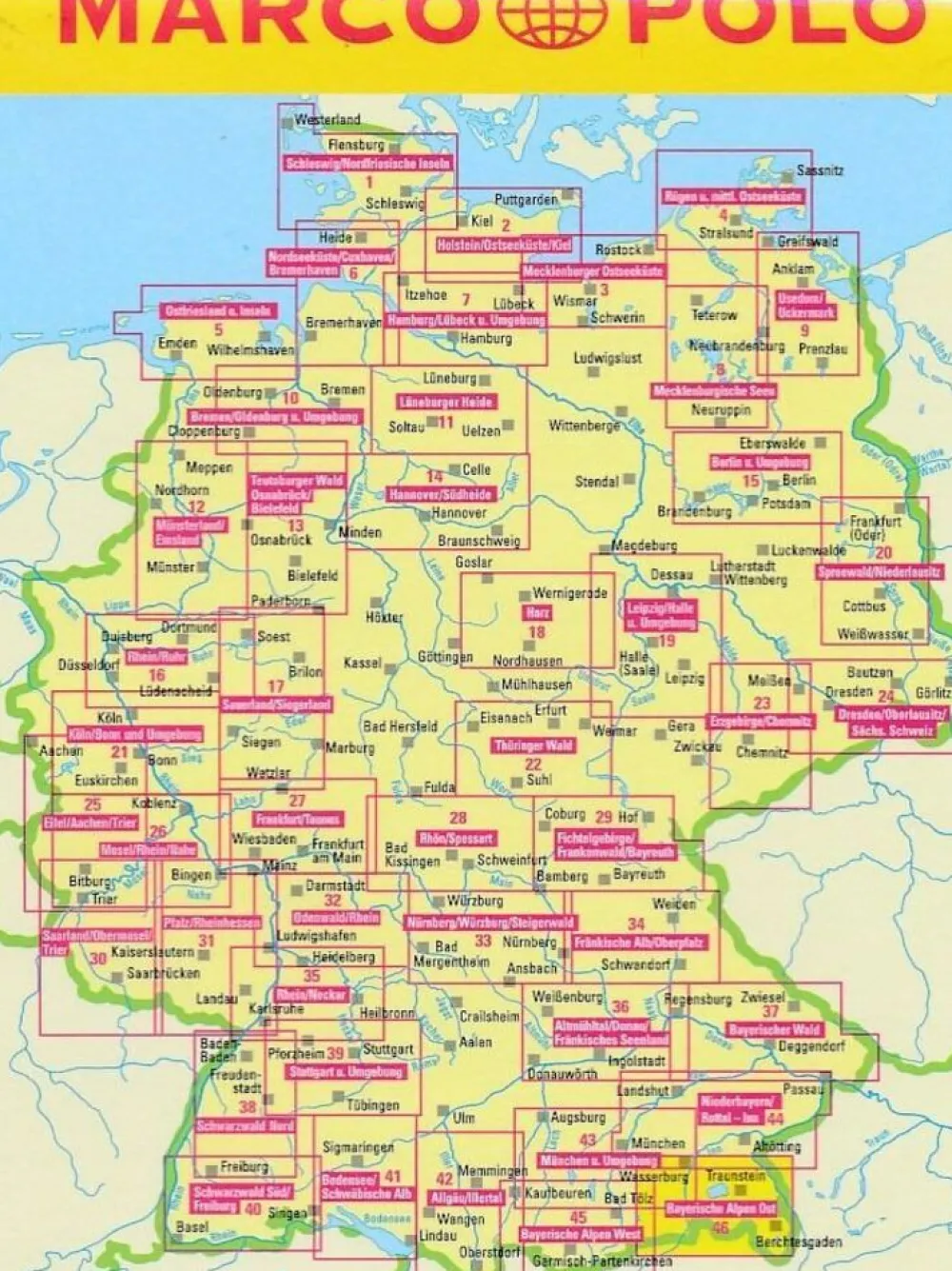 Marco Polo Duitsland|Wegenkaart FZK 13 Teutoburger Wald