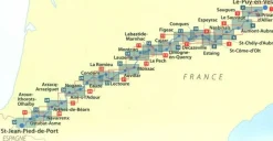 Michelin Wandelen Naar Santiago|Frankrijk|Overzichtskaart Chemin de Compostelle