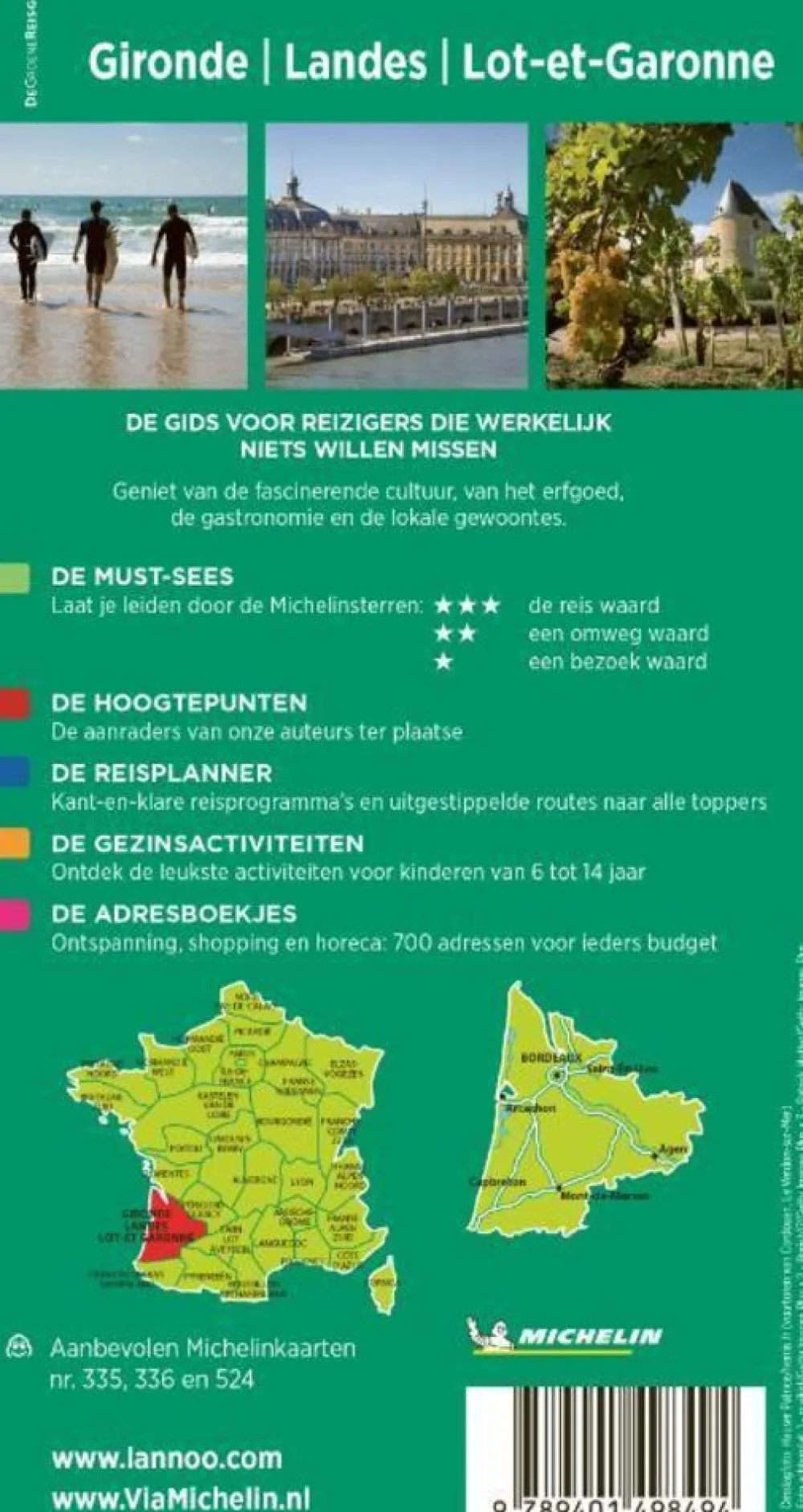 Michelin Frankrijk|Reisgids Gironde Landes Lot et Garonne