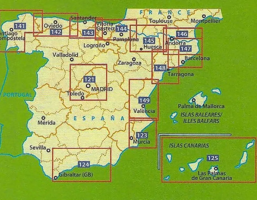 Michelin Spanje & Portugal|Wegenkaart 124 Costa del Sol