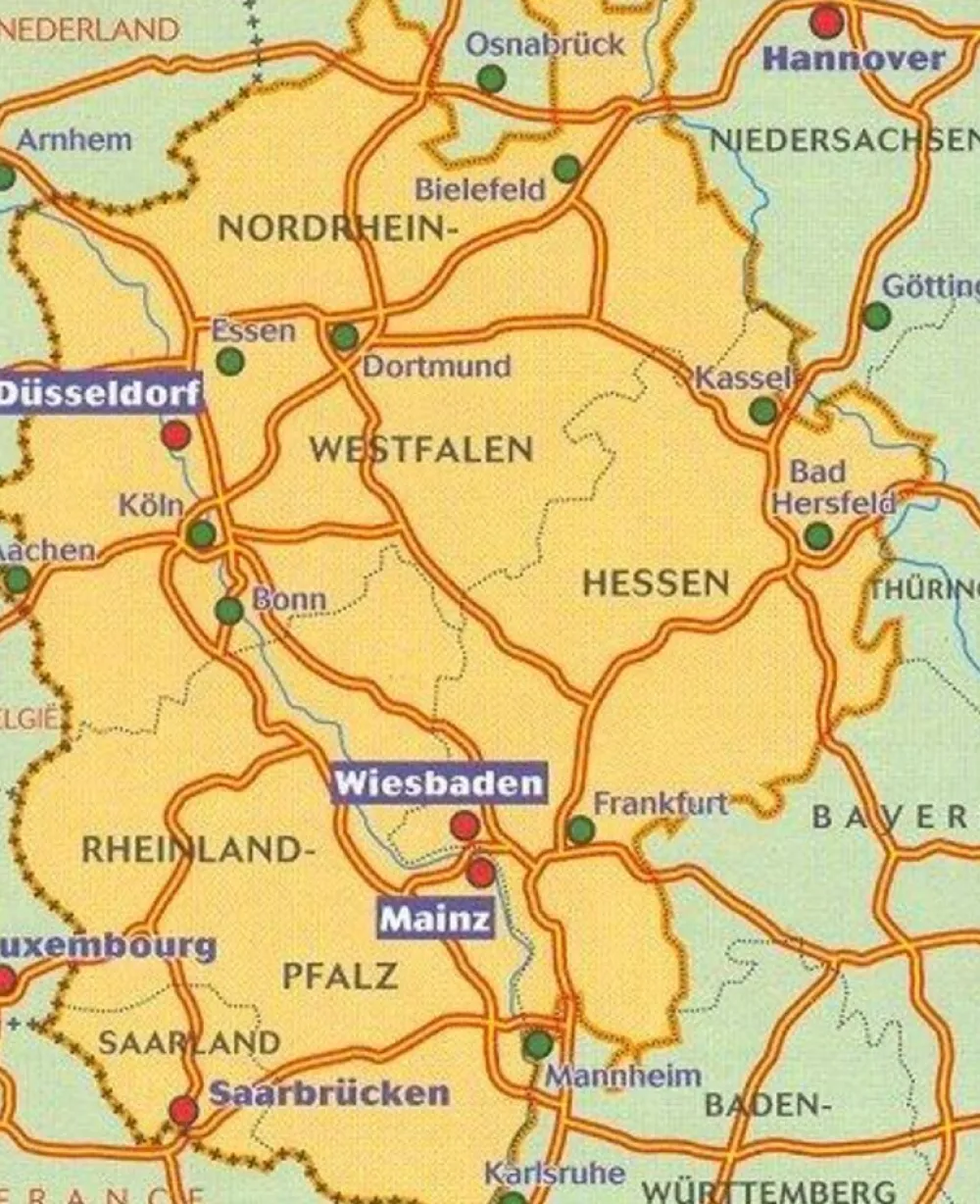 Michelin Duitsland|Wegenkaart 543 Duitsland Midden-West