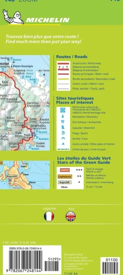 Michelin Balkan, Griekenland & Cyprus|Wegenkaart 140 Korfoe - Corfu en Ionische Eilanden