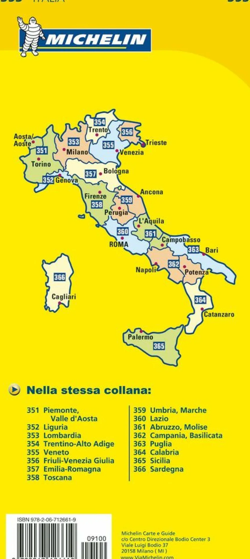 Michelin Italië & Malta|Wegenkaart 353 Lombardije