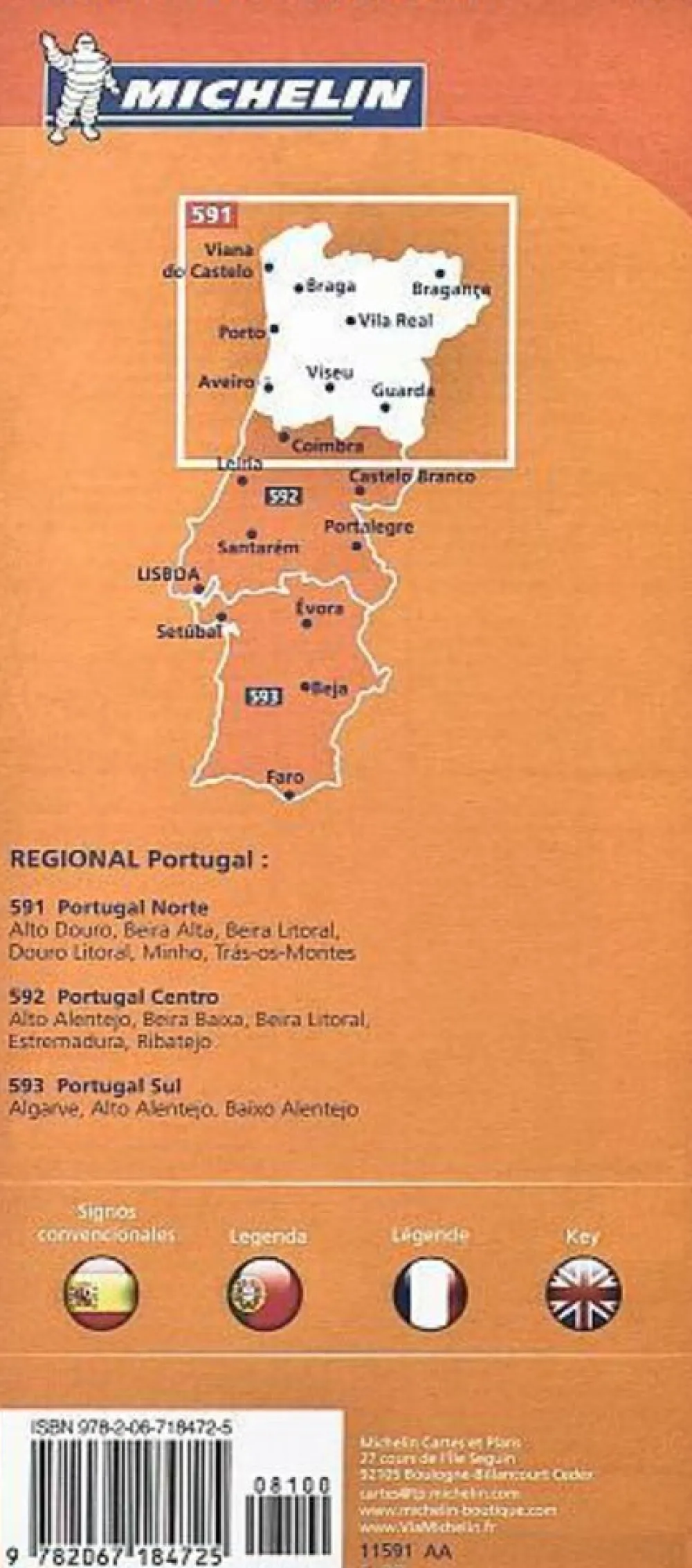 Michelin Spanje & Portugal|Wegenkaart 591 Noord-Portugal