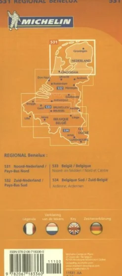 Michelin Benelux|Wegenkaart 531 Noord-Nederland