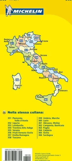 Michelin Italië & Malta|Wegenkaart 363 Puglia Apulië