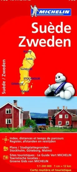 Michelin Scandinavië & Ijsland|Wegenkaart Zweden 1:1.2.000.000