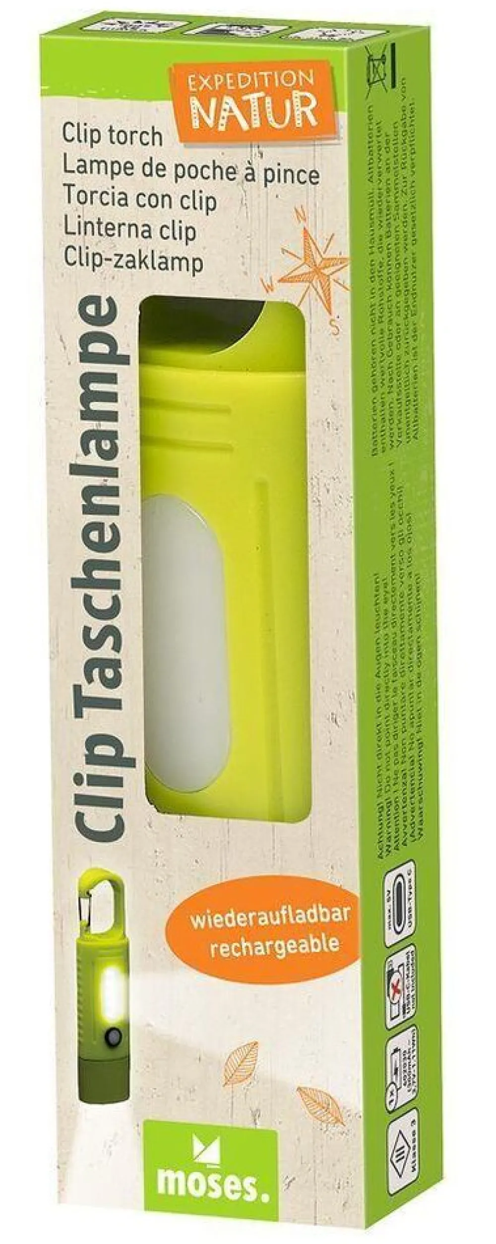 Kinderen Moses Kinderspeelgoed|Expeditie natuur clip zaklamp 2 ass