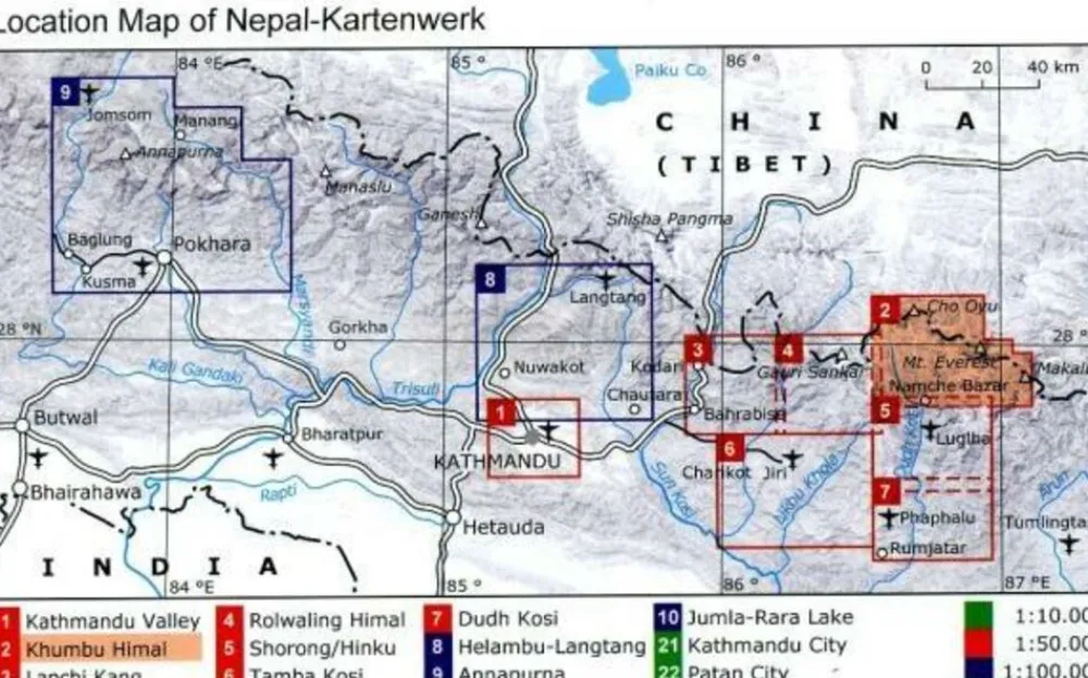 Nepal Kartenwerk Nepal, Bhutan & Tibet|klimkaart Nr 5 Shorong Hinku 1:50.000