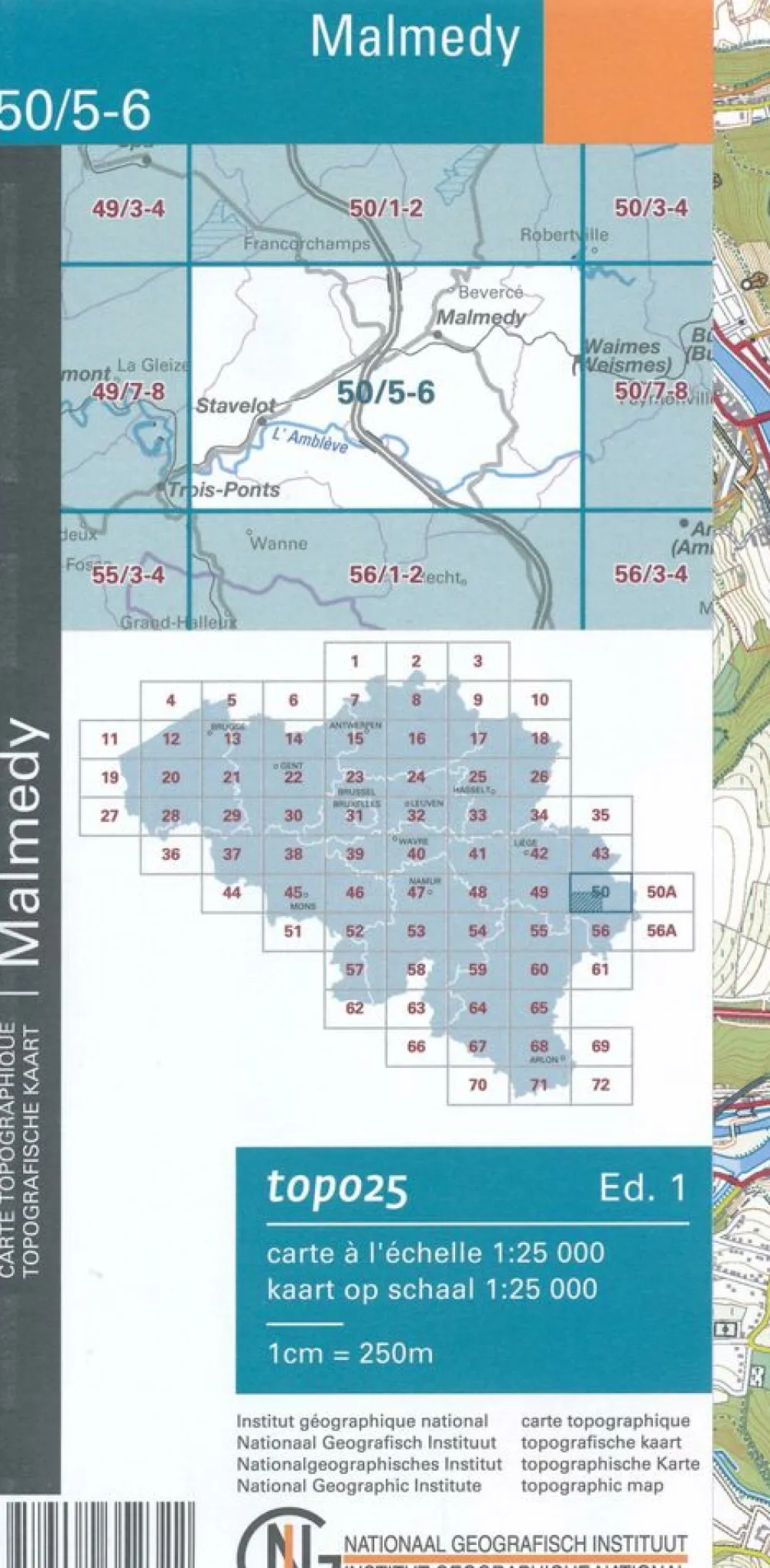 NGIB Benelux|Topografische kaart 50/5-6 Malmedy