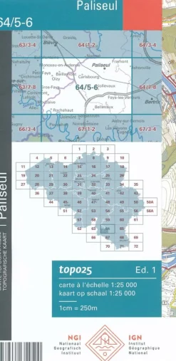 NGIB Benelux|Topografische kaart 64/5-6 Paliseul