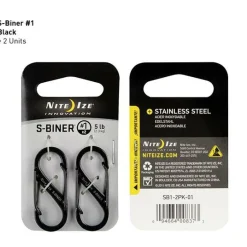 Nite Ize Bevestiging|Bevestiging|S-Biner #1 Black Twee stuks