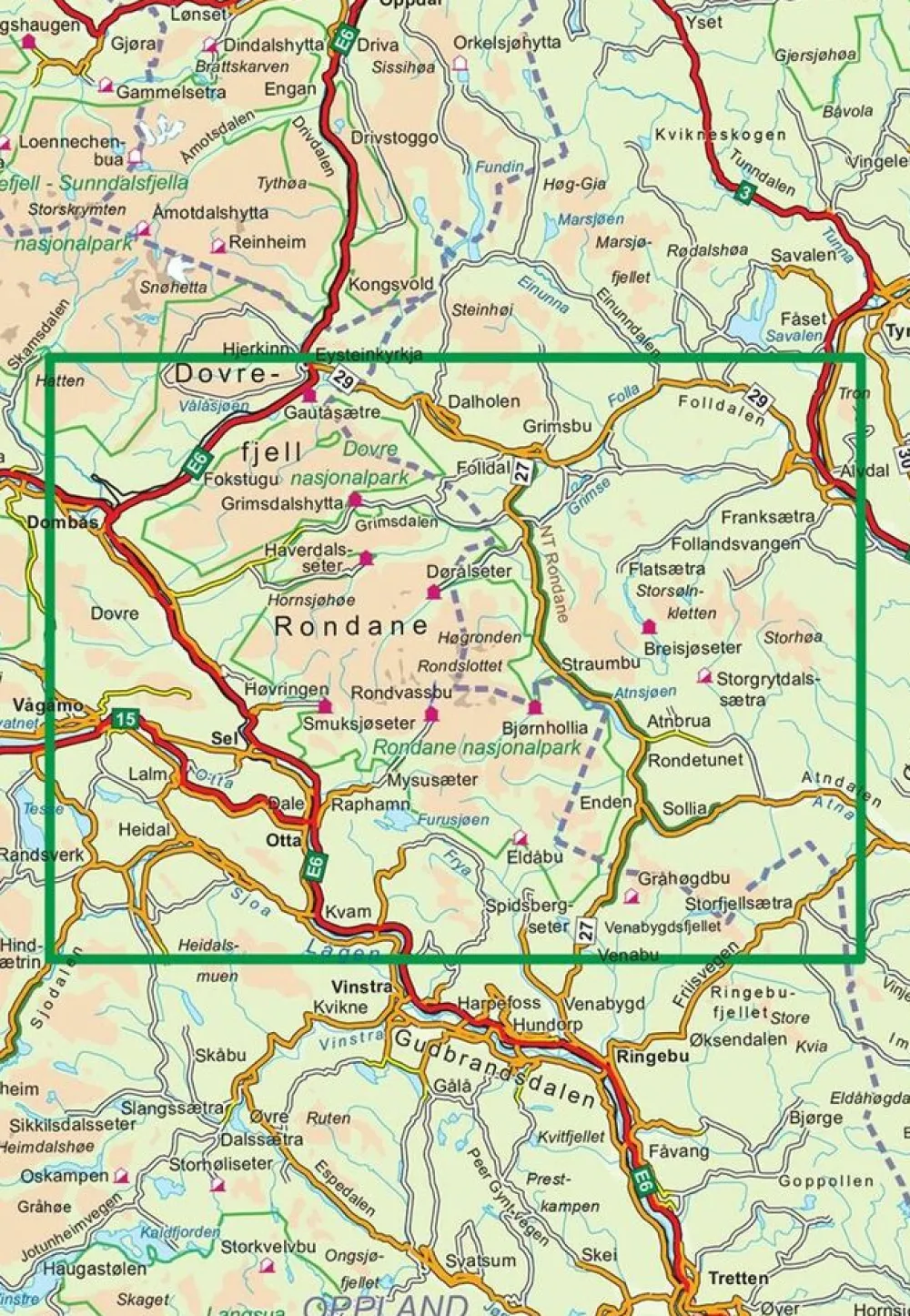 Nordeca Turkart Scandinavië & Ijsland|Wandelkaart 2716 Rondane
