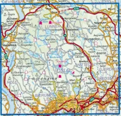 Nordeca Turkart Scandinavië & Ijsland|Wandelkaart 2423 Oslo Nordmark Sommer