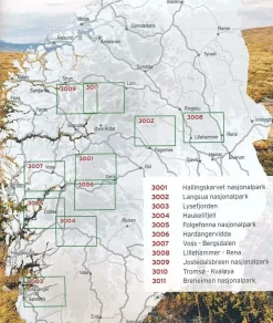 Nordeca Scandinavië & Ijsland|Wandelkaart 3001 Hallingskarvet Nationaal Park