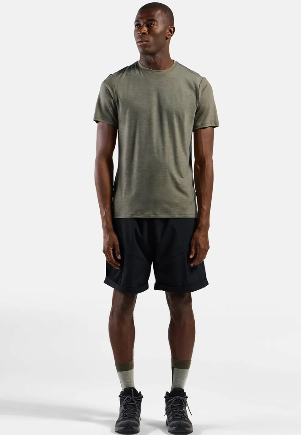 Heren Odlo Shirts Heren|Merino Tencel Plain Tee T-Shirt Crew Neck men