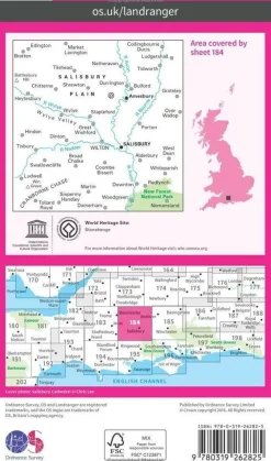 Ordnance Survey Groot-Brittanië & Ierland|Wandelkaart 184 Salisbury & The Plain