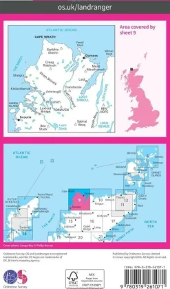 Ordnance Survey Groot-Brittanië & Ierland|Wandelkaart 009 Cape Wrath