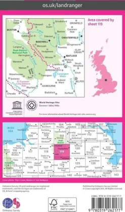 Ordnance Survey Groot-Brittanië & Ierland|Wandelkaart 119 Buxton & Matlock