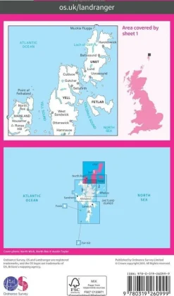 Ordnance Survey Groot-Brittanië & Ierland|Wandelkaart 001 Shetland