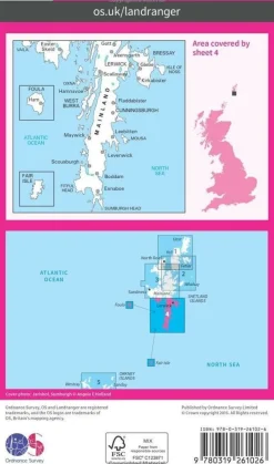 Ordnance Survey Groot-Brittanië & Ierland|Wandelkaart 004 Shetland