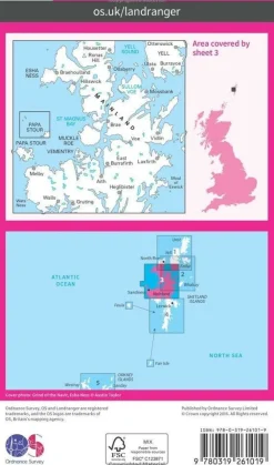 Ordnance Survey Groot-Brittanië & Ierland|Wandelkaart 003 Shetland