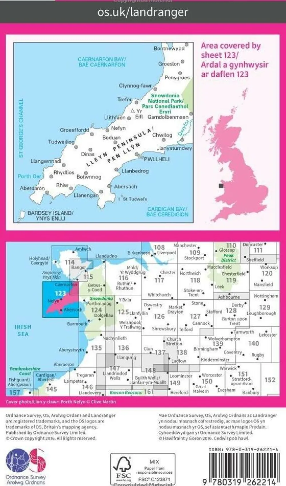 Ordnance Survey Groot-Brittanië & Ierland|Wandelkaart 123 Lleyn Peninsula