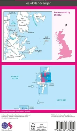 Ordnance Survey Groot-Brittanië & Ierland|Wandelkaart 002 Shetland