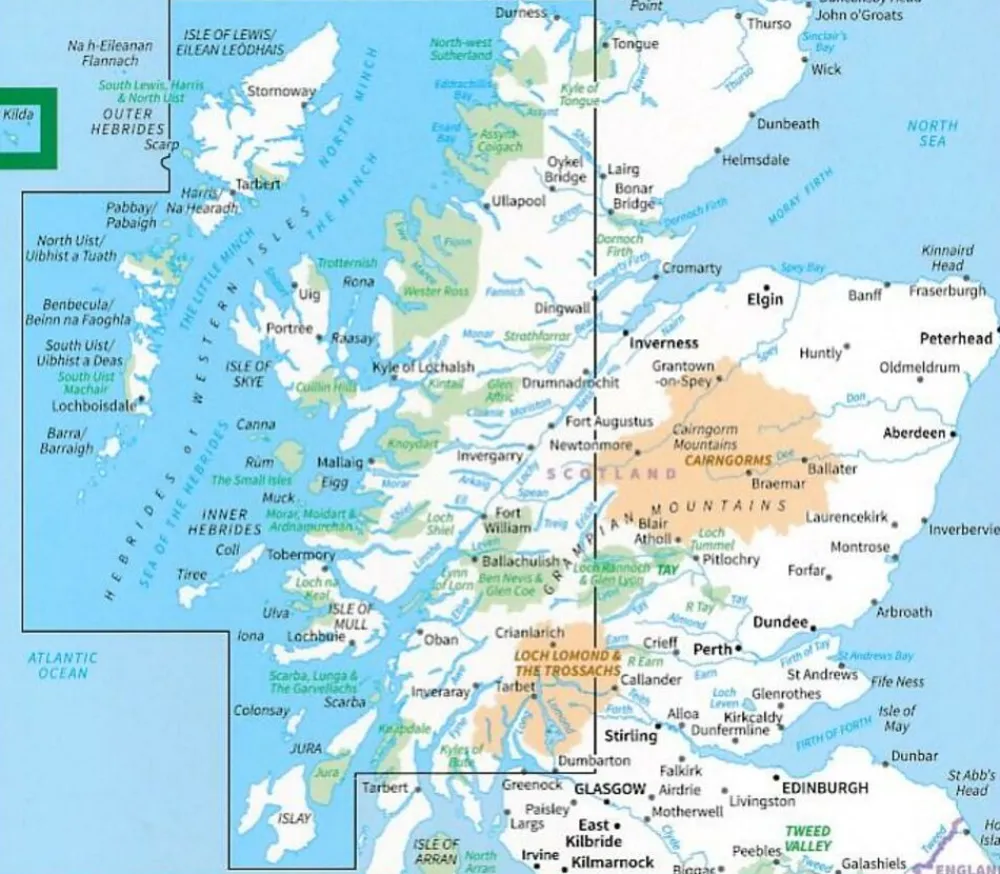 Ordnance Survey Groot-Brittanië & Ierland|Wegenkaart 2 Schotland West