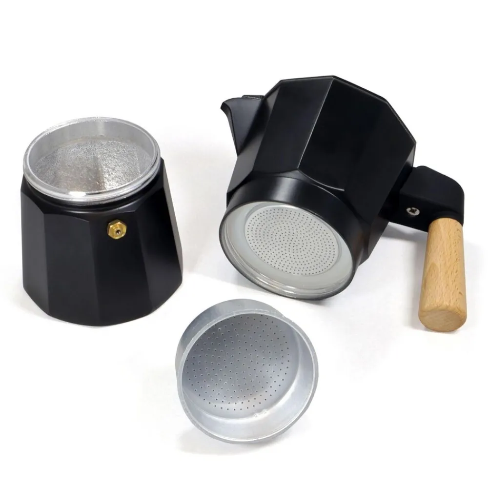 origin outdoors Koffie & Toebehoren|Espresso Maker Bellanapoli 6 Cup Real Wooden Handl