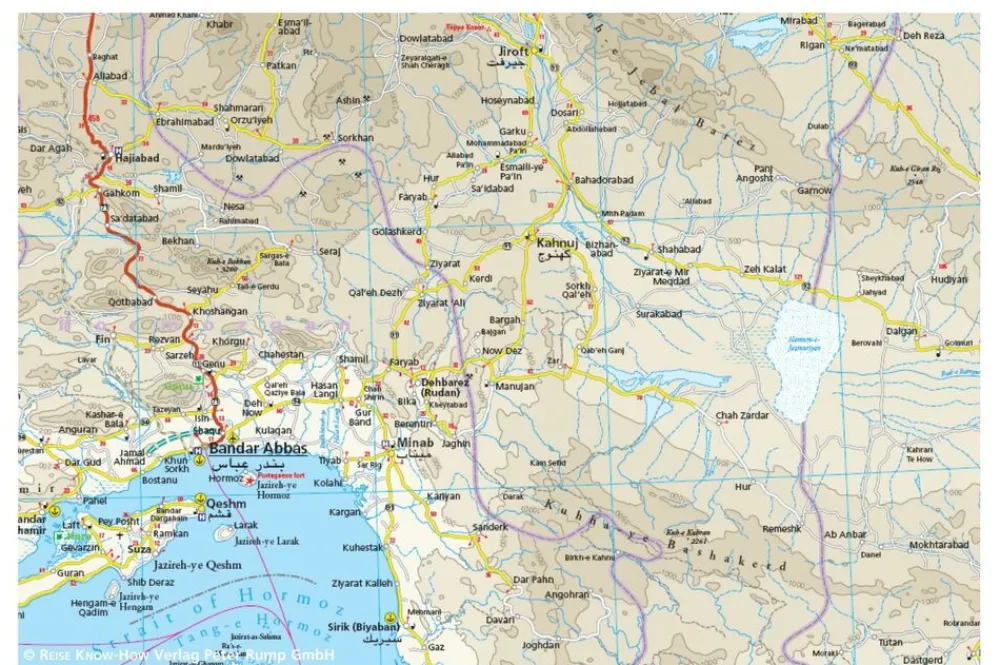 Reise know how Midden-Oosten|Wegenkaart Iran