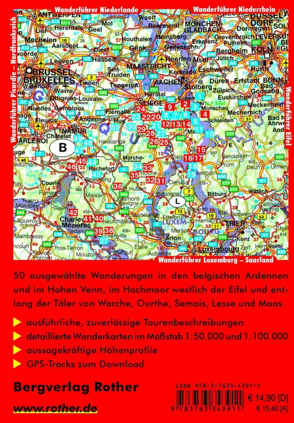 Rother Benelux|Wandelgids Ardennen Hohes Venn (Duits)