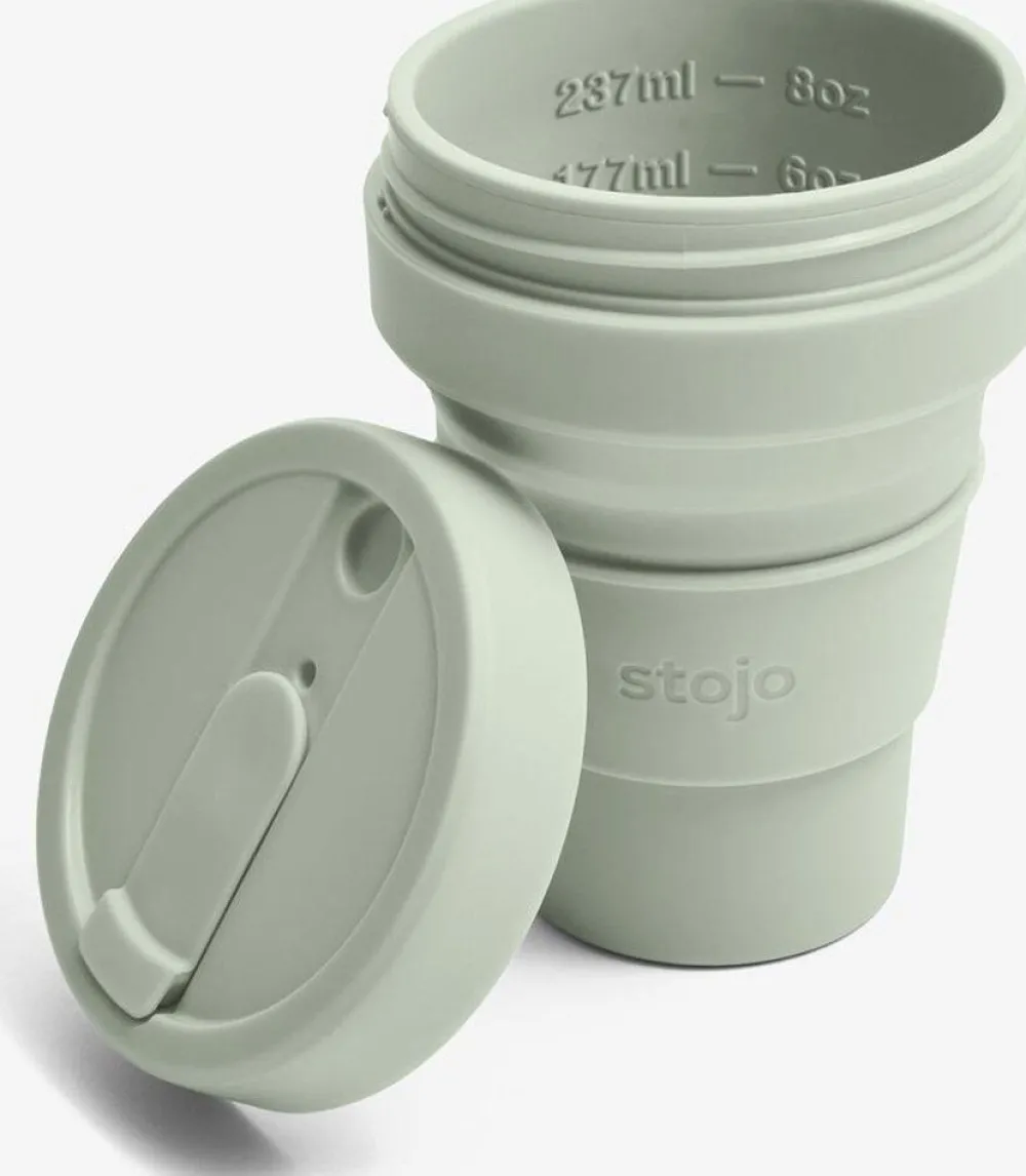 Stojo Campingservies|Junior Cup met rietje 250 ML sage