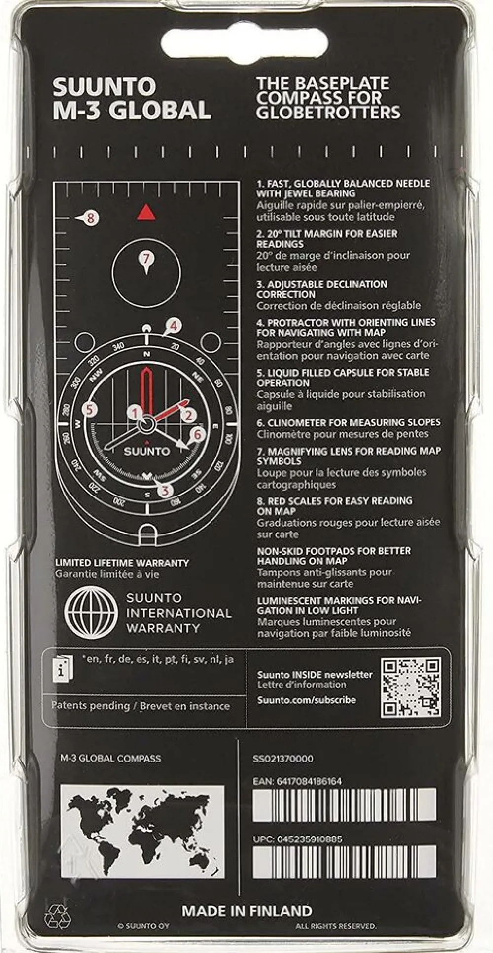 Suunto Kompassen|Plaatkompas M-3 G/CL CM Global Balance System