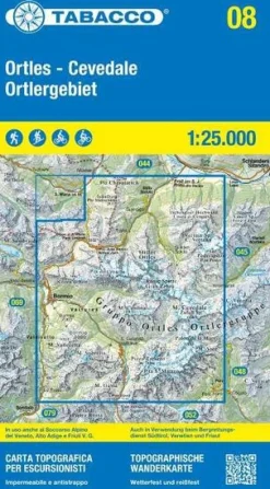 Tabacco Italië & Malta|Wandelkaart 08 Ortles Cevedale