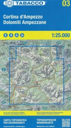Tabacco Italië & Malta|Wandelkaart Cortina d'ampezzo 03 1/25