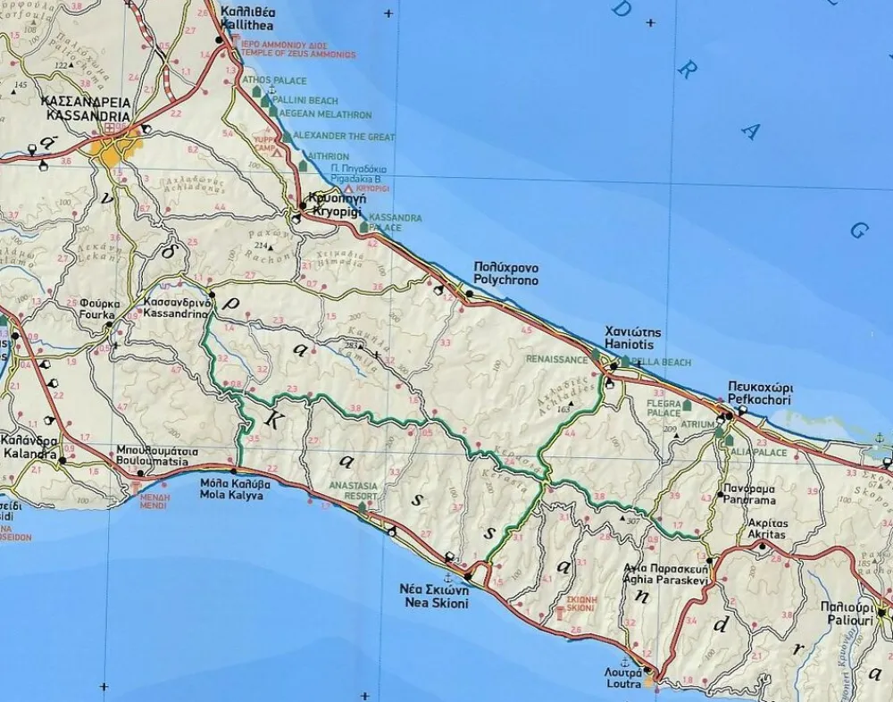 Terrain Maps Balkan, Griekenland & Cyprus|Wandelkaart Chalkidiki