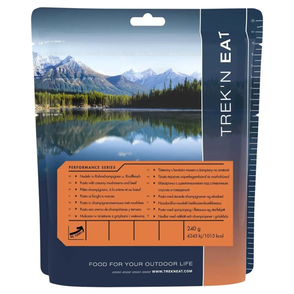 trek`n eat Voeding|Pasta in champignon-roomsaus met rundvlees