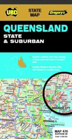 UBD Maps Australia Australië|Wegenkaart Queensland State